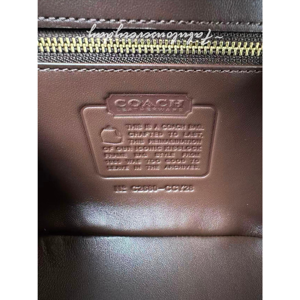 Coach Kisslock Frame Bag 16 Crossbody In Leather/Gold/Maple CCY28 NWT - Picture 9 of 9